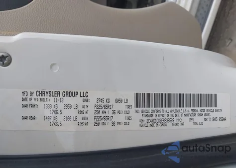 2014 Chrysler Town & Country Touring-L 30Th Anniversary из США, поврежденный, VIN 2C4RC1CG0ER239526